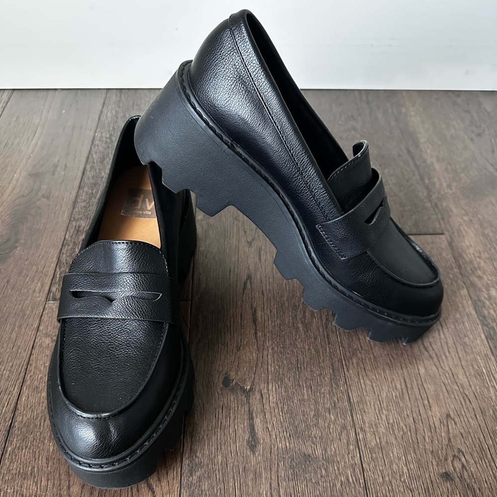 DV Dolce Vita Black Vikki Platform Loafers